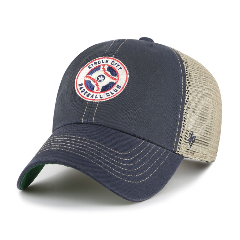 Indianapolis Indians ’47 Adult Vintage Navy Circle City Primary Adjustable Trawler Trucker Clean Up Cap