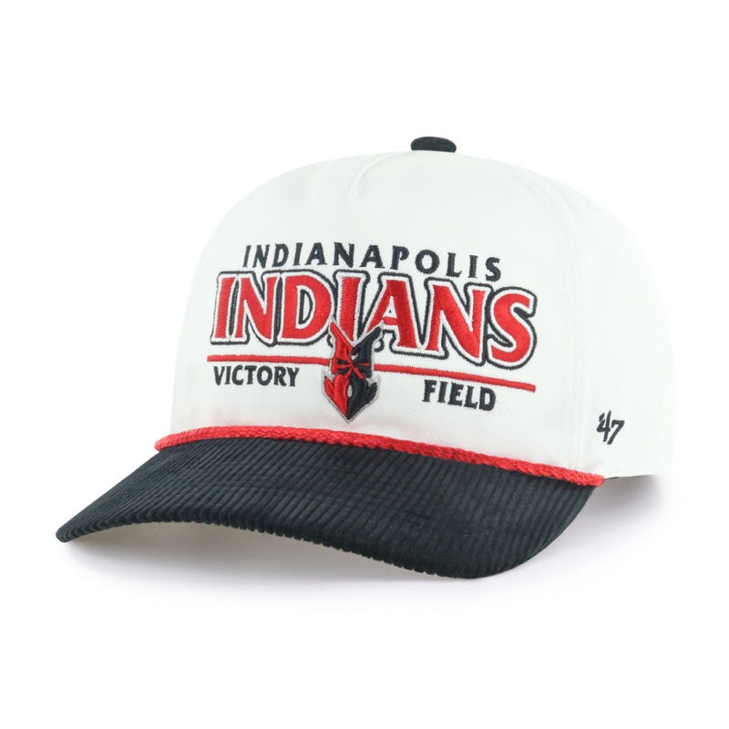 Indianapolis Indians ’47 Adult White/Black Rustic Hitch Adjustable Snapback Cap