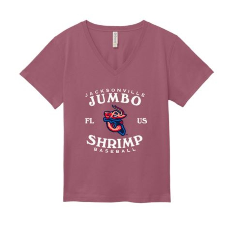 Jacksonville Jumbo Shrimp Ouray Ladies Rose V-Neck Tee