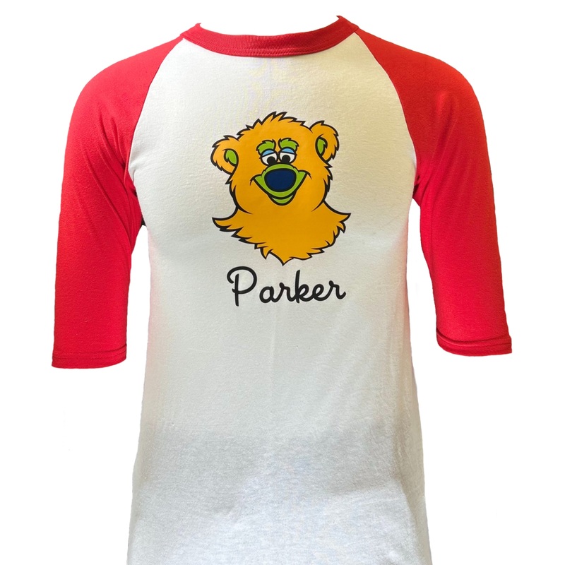 Youth Red and White Parker Baseball Tee