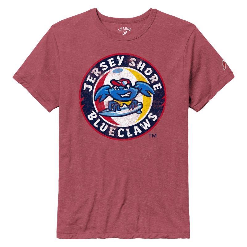 Jersey Shore BlueClaws Primary Logo Light Maroon T-Shirt