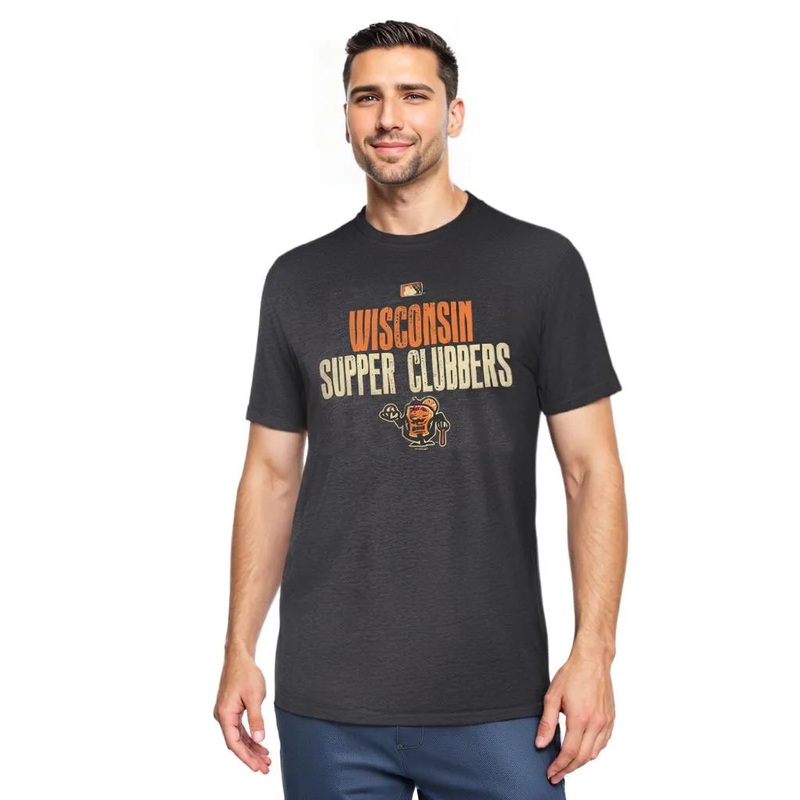Wisconsin Supper Clubbers Dark Gray Heather Vexed T-Shirt