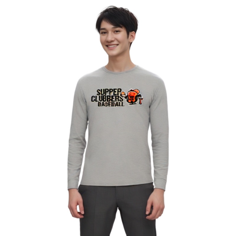 Wisconsin Supper Clubbers Heather Dark Gray CVC L/S T-Shirt