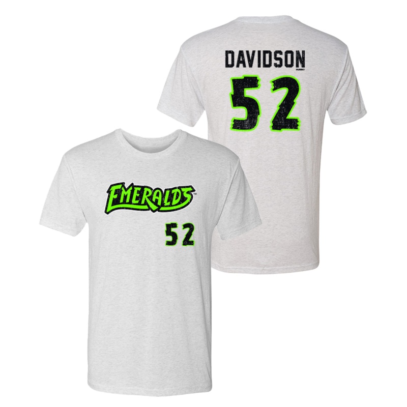 Eugene Emeralds 108 Stitches Bo Davidson #52 Player T-Shirt