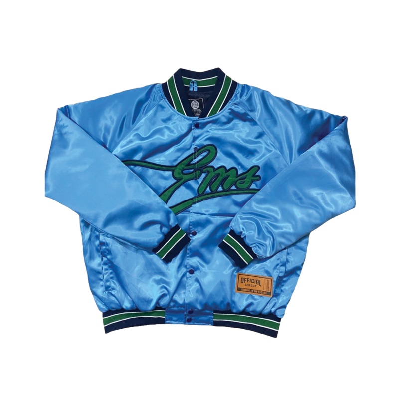 Eugene Emeralds Official League Vintage Satin Bomber Jacket