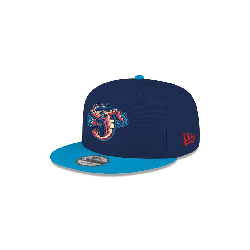 Jacksonville Jumbo Shrimp New Era Youth Midnight Navy/Electric Blue 9Fifty Snapback