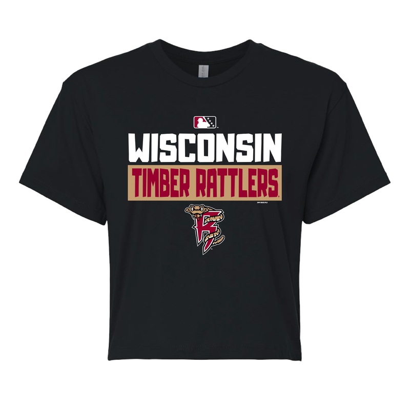Timber Rattlers Bimm Ridder Women’s Black Crop Tee