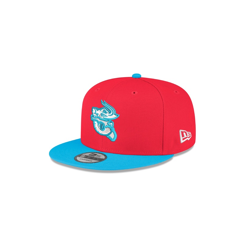 Jacksonville Jumbo Shrimp New Era Youth Lava Red/Vice Blue 9Fifty Snapback
