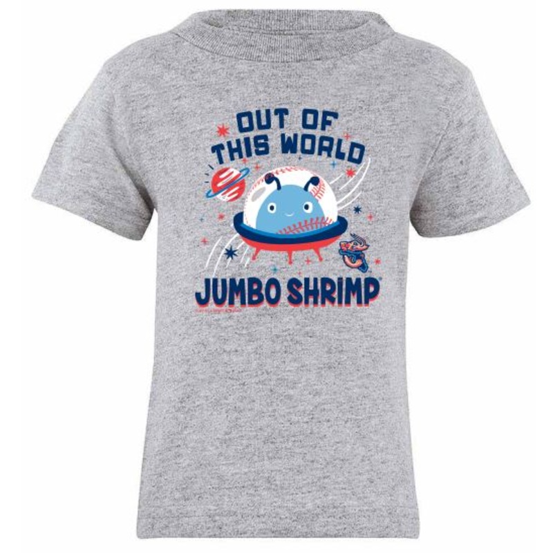 Jacksonville Jumbo Shrimp Soft As A Grape Heather Out Of This World Infant Tee