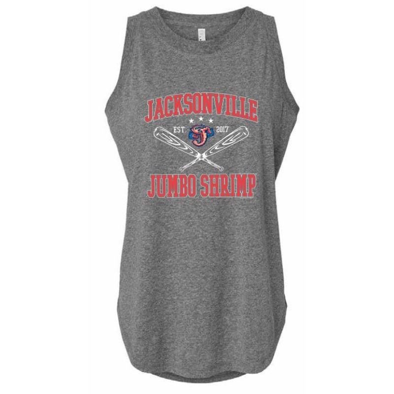 Jacksonville Jumbo Shrimp Soft As A Grape Ladies Granite Relaxed Tank