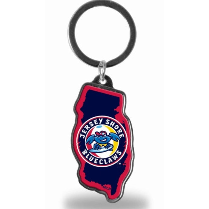 Jersey Shore BlueClaws Primary Logo State Keychain