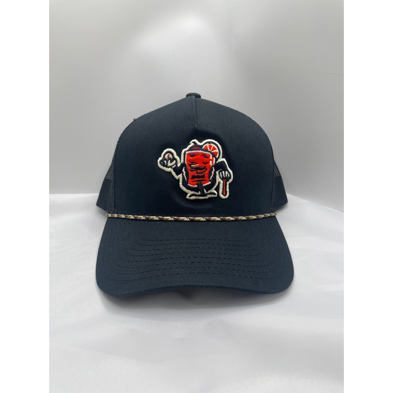 Wisconsin Supper Clubbers Black/Black 5-Panel Mesh Back w/ Cord