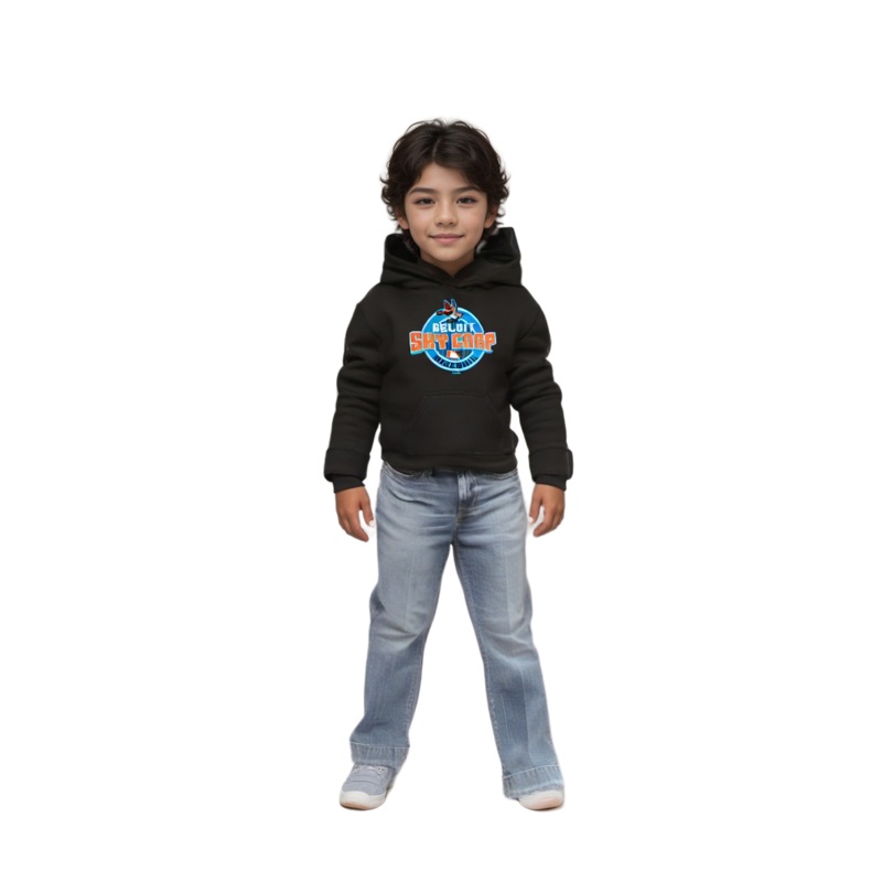 Beloit Sky Carp Black youth Hideaway Hoodie
