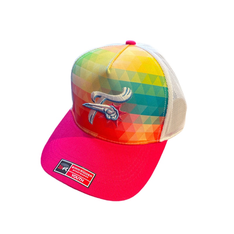 Bimmridder Rainbow with Hot Pink Brim Youth F-Fist Hat