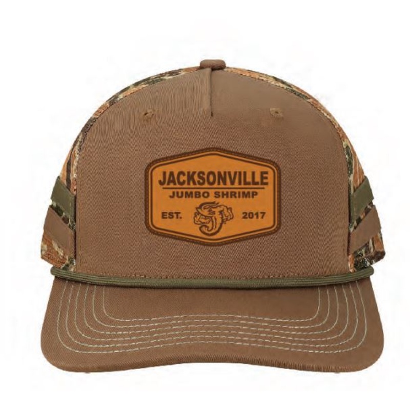 Jacksonville Jumbo Shrimp Legacy Duck Camo Suede Patch Trucker