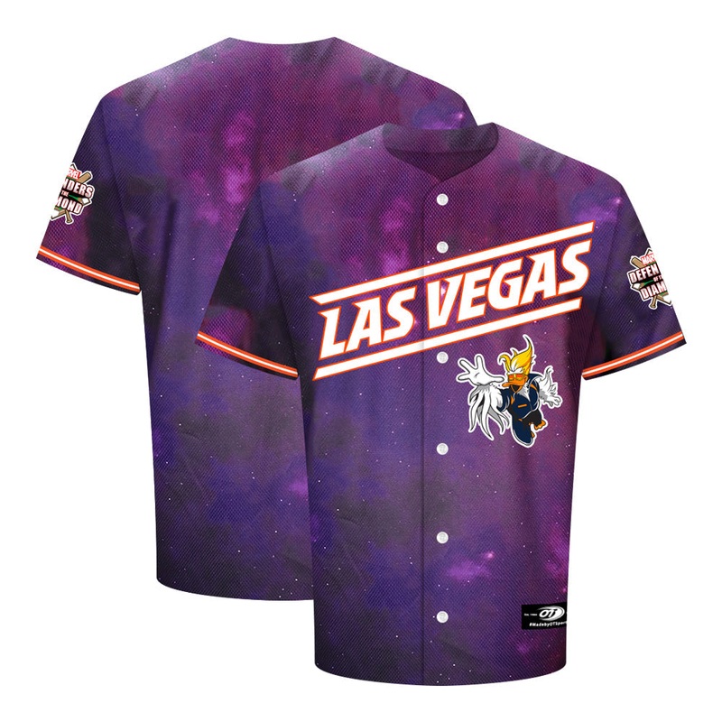 Men’s Las Vegas Aviators OT Sports Marvel’s Defenders of the Diamond Super Spruce Galaxy Jersey