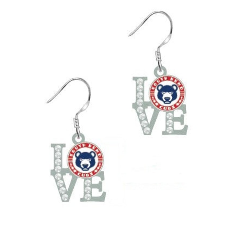 South Bend Cubs J-Hook Love Earrings