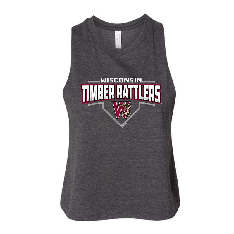 Timber Rattlers Bimm Ridder Women’s Dark Heather Racerback Crop Tank