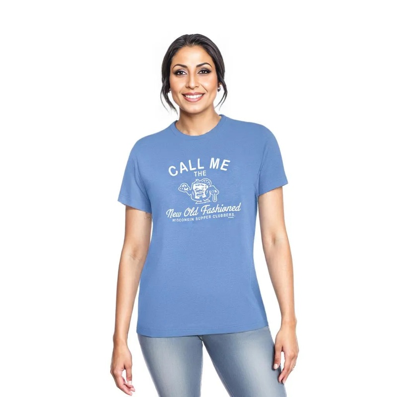 Wisconsin Supper Clubbers Heathered Columbia Blue 1-Color Call Me T-Shirt