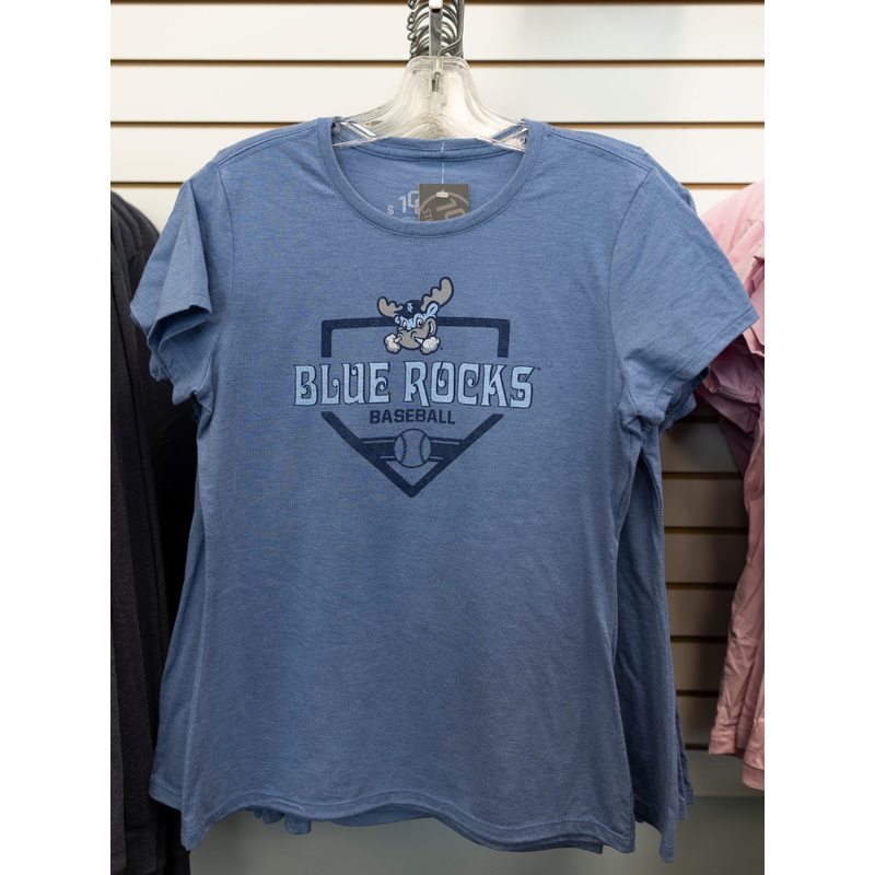 Ladies LT. Blue Home Plate Tee