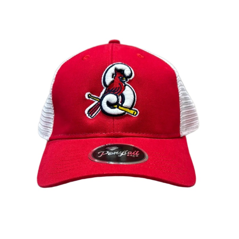 S-Bird Ponytail Back Adjustable Hat – Red/White
