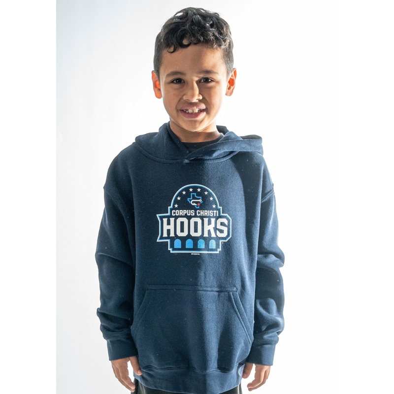 Youth Fleece Hood Primary Logo – Navy