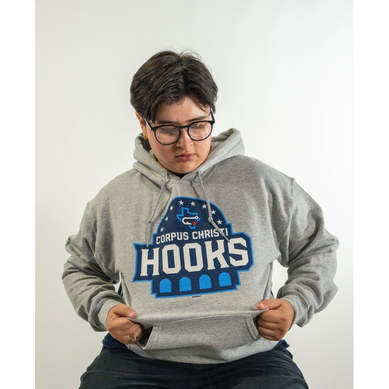 Fleece Hood Primary Logo – Grey