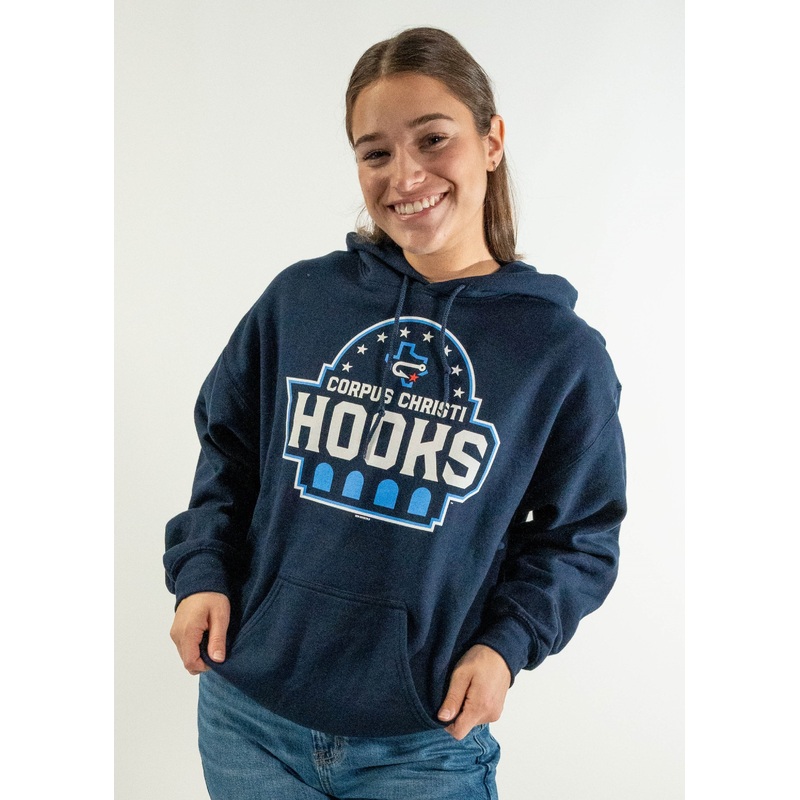 Fleece Hood Primary Logo – Navy