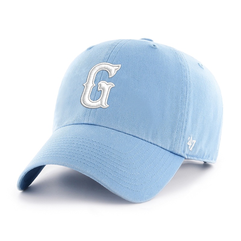 Greenville Drive 47 Brand Women’s Columbia Blue Clean Up Hat with White G Logo