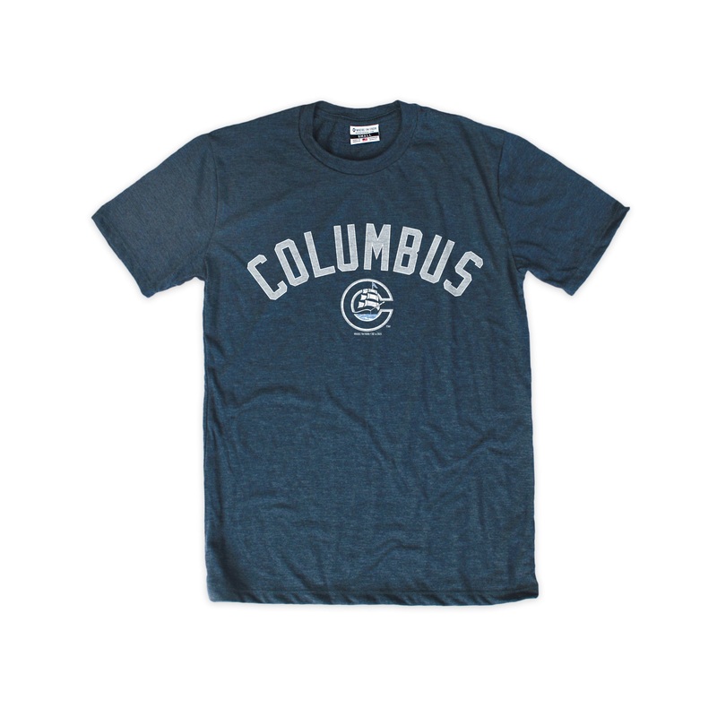 Columbus Clippers Where I’m From Navy Arch 90s Logo Tee