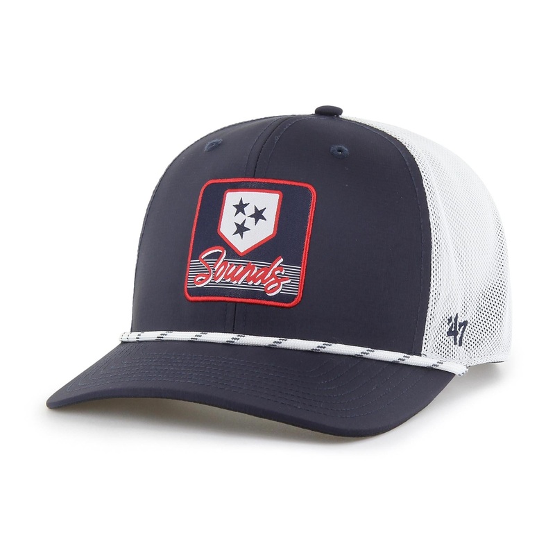 Nashville Sounds ’47 Brand brrr Navy White Scratch Trucker Hat