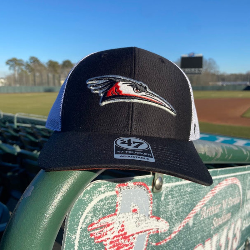 Delmarva Shorebirds 47′ Black and White Trucker