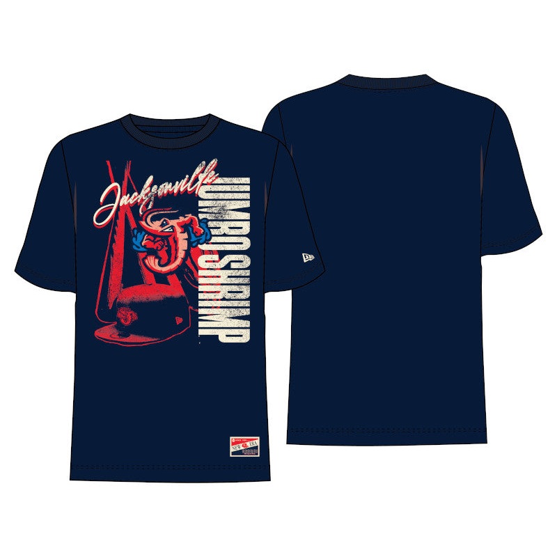 Jacksonville Jumbo Shrimp New Era Navy Home Hat Tee