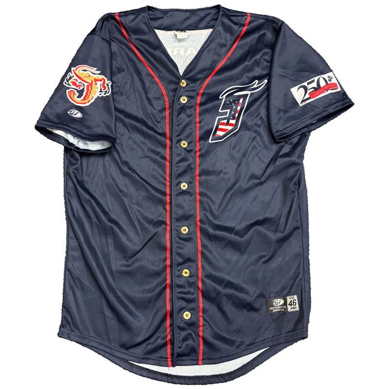 Jacksonville Jumbo Shrimp OT Sports Game Used Marine Heritage Foundation Jersey