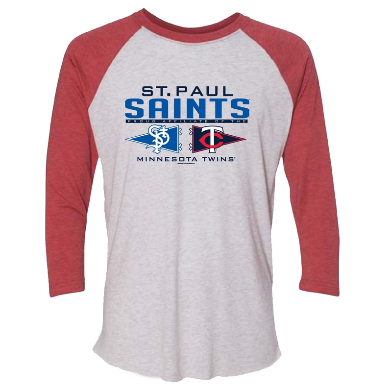 Saints Tri-Blend Twins Affiliate Raglan 3/4 Sleeve T