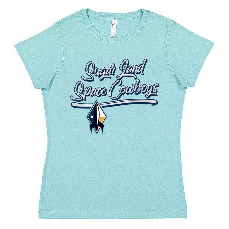 Sugar Land Space Cowboys Soft as a Grape Women’s Tee Fine Jersey Blue