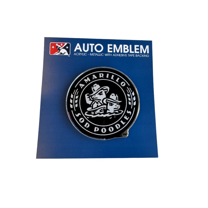 Amarillo Sod Poodles Crest Logo Chrome Auto Emblem