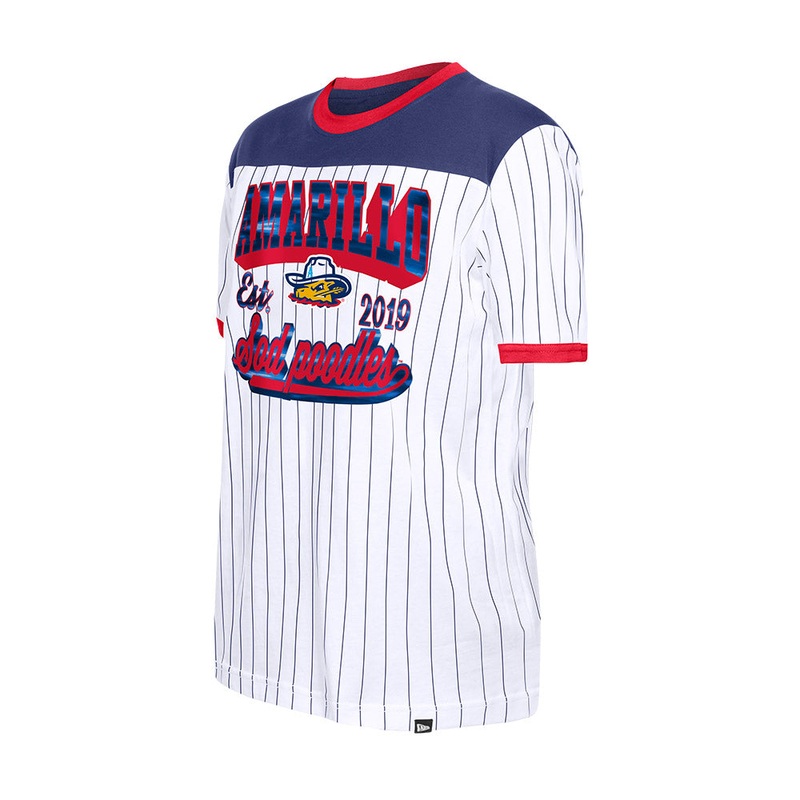 Amarillo Sod Poodles New Era Women’s White Pinstripe Tee