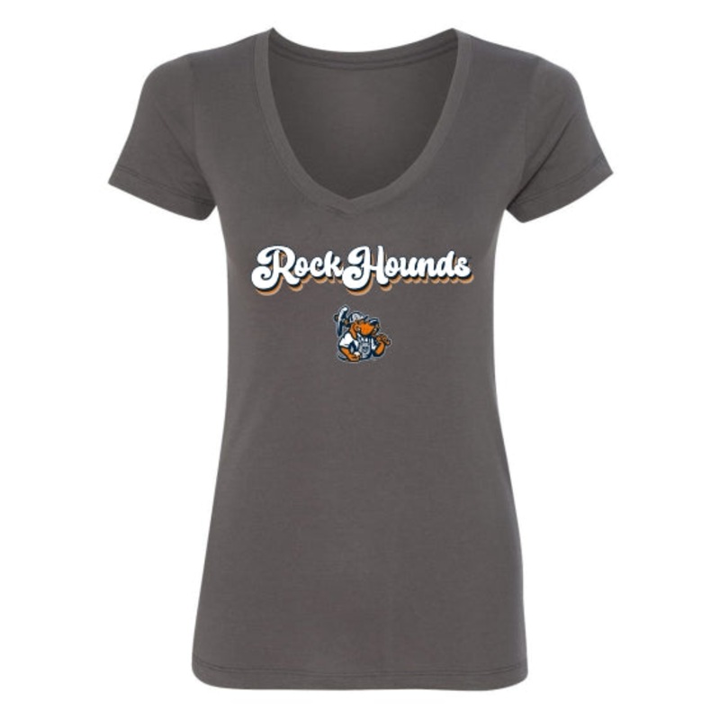 Midland RockHounds Women’s Cursive V-neck Tee