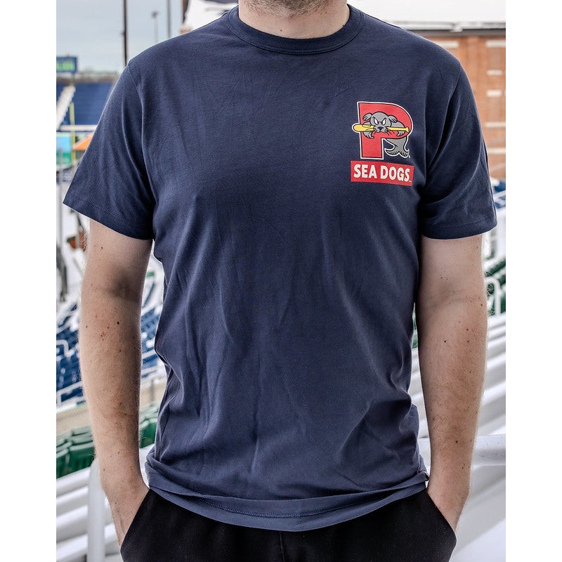 Portland Sea Dogs Atlas Blue Knock Back Franklin T-Shirt