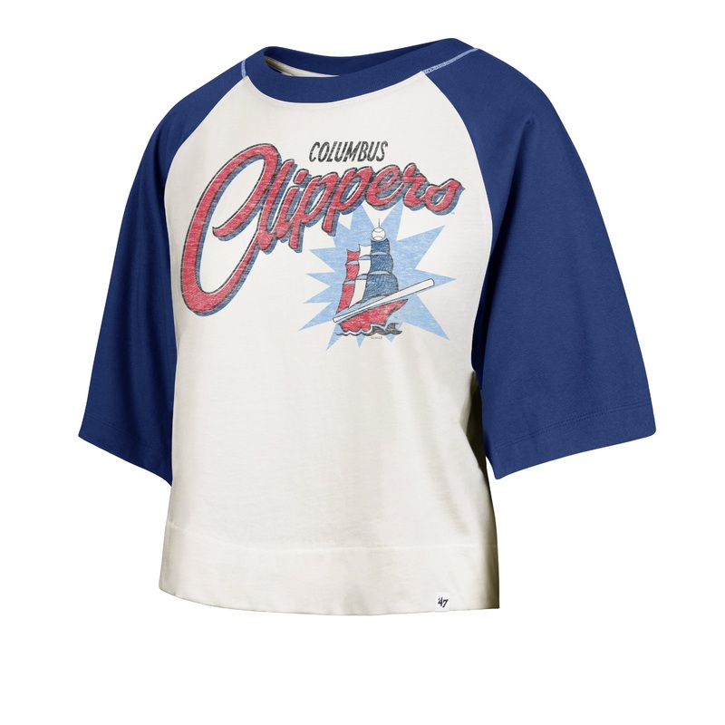 Columbus Clippers 47 Brand Women’s Flare Raglan Crop Tee