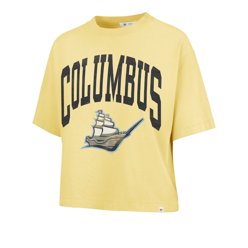 Columbus Clippers 47 Brand Women’s Shale Montauk Crop Tee