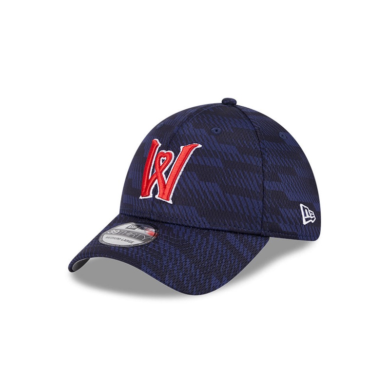 Worcester Red Sox 2025 Clubhouse 39THIRTY Fitted – Navy/Patterned