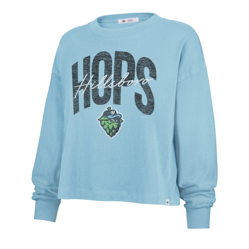 ’47 Brand W’s Muse Cropped Long Sleeve, Hillsboro Hops