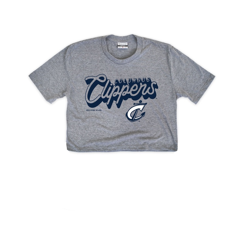 Columbus Clippers Where I’m From Women’s Gray Cursive Font Crop Top