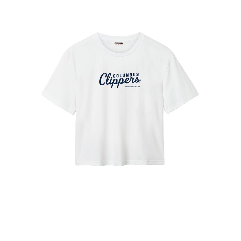 Columbus Clippers Where I’m From Women’s White Small Font Easy Tee