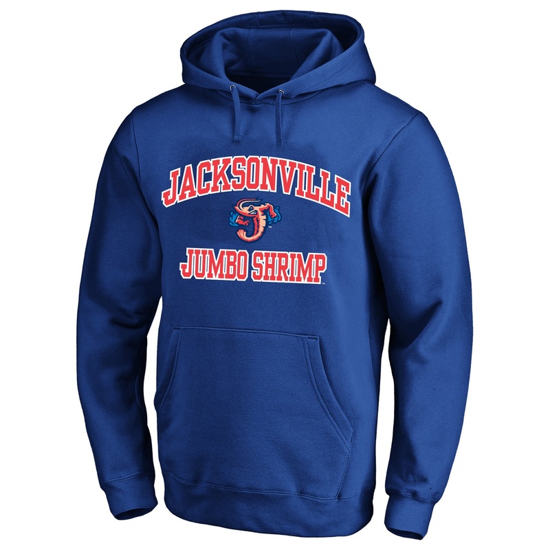 Jacksonville Jumbo Shrimp Profile Big & Tall Navy Arch Logo Hoodie