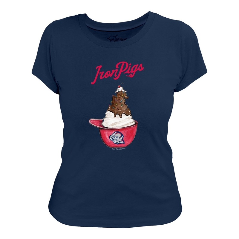 Lehigh Valley IronPigs Tiny Turnip Ice Cream Helmet Womens Tee
