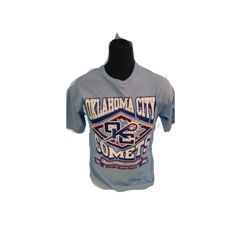 OKC Comets Heater Foundation Home Light Blue Tee