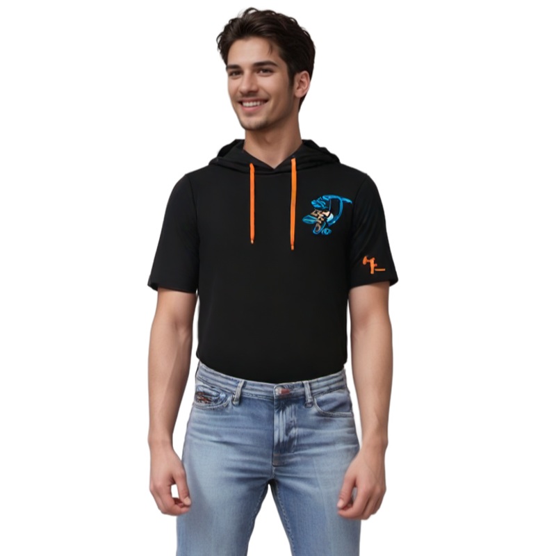 Beloit Sky Carp Black Short Sleeve Hoodie